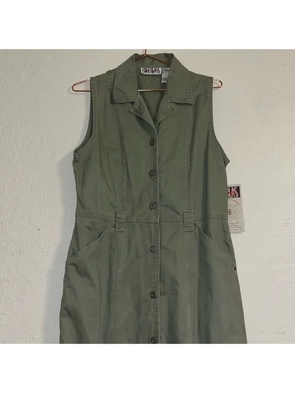 NEW Vintage Bill Blass jean denim jean jumper dress 90s safari dress nwt - Image 4