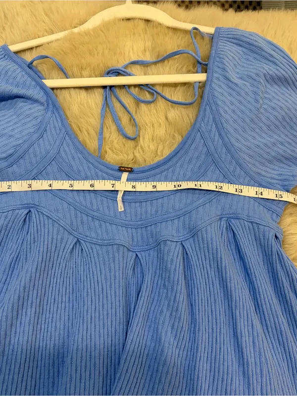 Free People It's Always You Top Cornflower Blue Babydoll Tunic Revolve Small - Image 5