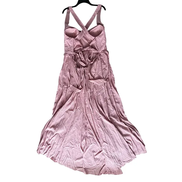 AZAZIE Blush Pink Maxi Dress Criss Cross Open Back Tie Waist - Image 3