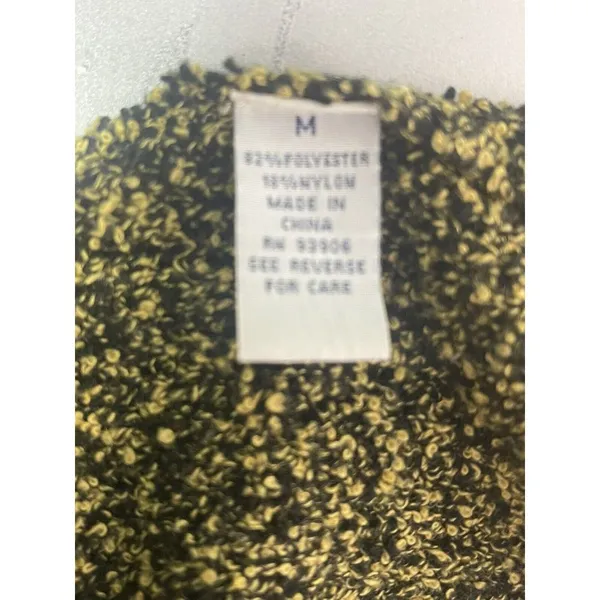 On Fire cowl neck‎ size medium Woman's short sleeve yellow black Sweater - Image 5