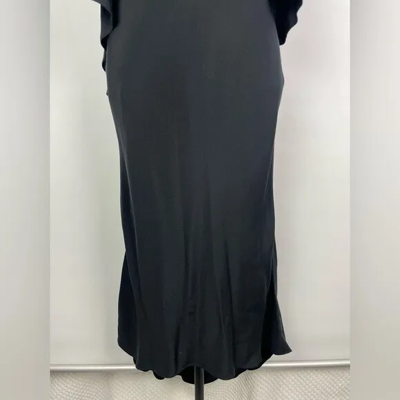 Kobi Halperin Black 100% Silk Open Shoulder Cape‎ Halter Dress Size 6 - Image 6