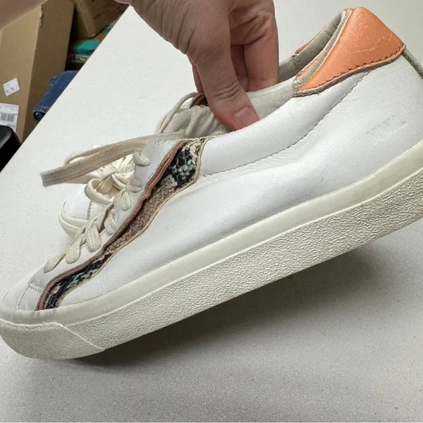 Madewell White Orange Lace Up Sneakers Womens 8 Casual Comfort Shoes Some Wear - Image 8