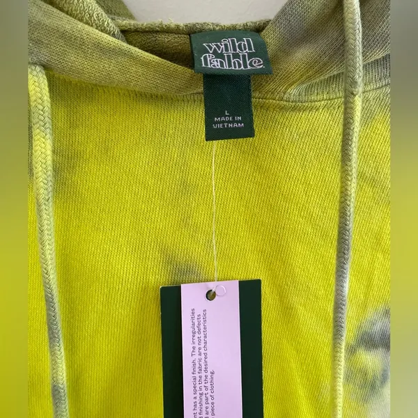 Wild Fable Daybreak Tie-Dye Hoodie In Lime Green & Grey Size L New With Tag - Image 3