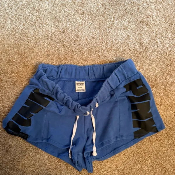 Y2K Victoria’s Secret Pink Sweat Shorts Blue‎ size Medium - Image 2