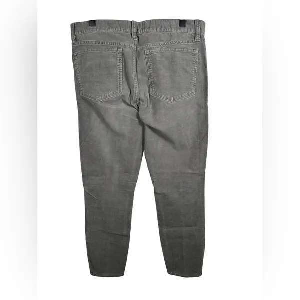 J.Crew Corduroy Pants Women’s Size 30 Gray Skinny Ankle Zip‎ Stretch - Image 3