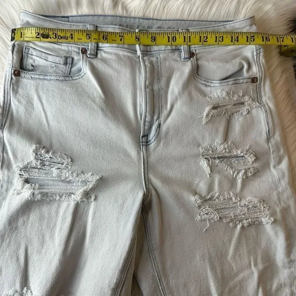 American Eagle Outfitters Mom Jeans Ripped High Waist Size 8 Short - Image 5