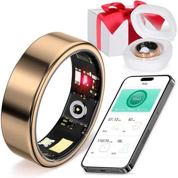 Smart Ring Fitness Tracker Ring for Men Women - size 8 - Image 2