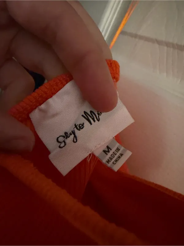 Sky to Moon NWOT Orange Ribbed Bodycon Dress - Image 3