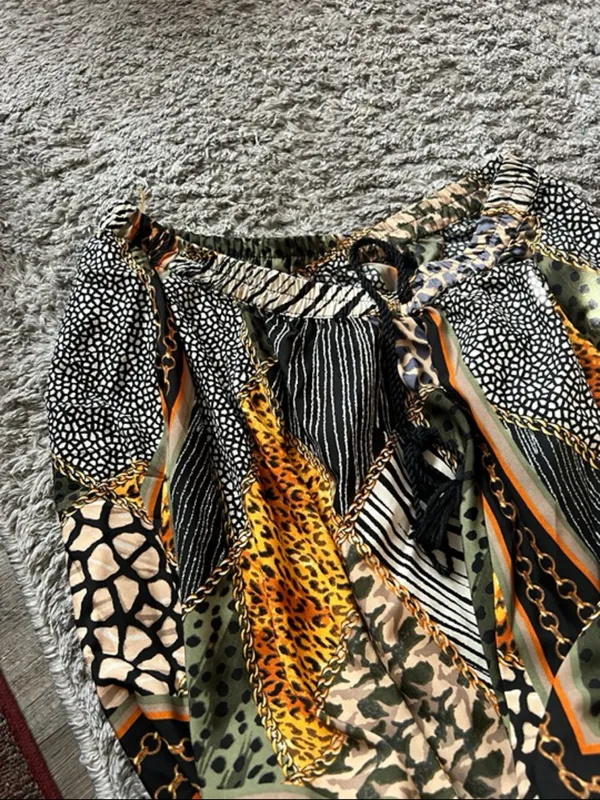 NWT truth fashion Bold Animal Patchwork‎ Maxi Skirt in Green and Yellow - Image 7