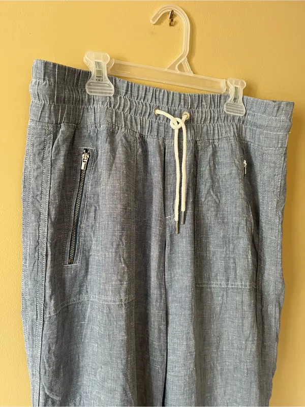 Athleta Cabo Linen Wide Leg Pants - Dusty Blue - Image 4