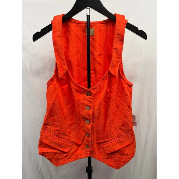 Free People NEW Free-Est Cara Cherry Tomato Red Collared‎ Vest Top Striped Small - Image 2