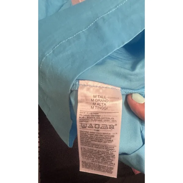 Old Navy Women’s Medium Tall Turquoise Blue Maxi Dress Spaghetti Strap Tiered - Image 6