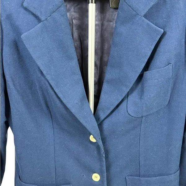Vintage 80s Pendleton Blue Wool Blazer 100% Virgin Wool Tailored Jacket‎ USA - Image 6