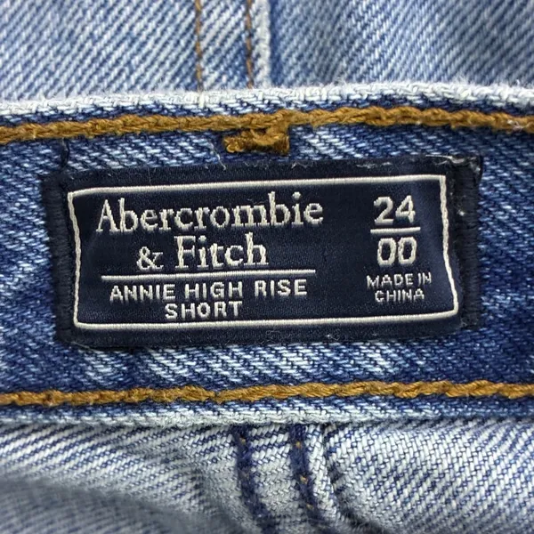 Abercrombie & Fitch Annie High Rise Distressed Denim Shorts Medium Wash Size 24 - Image 5