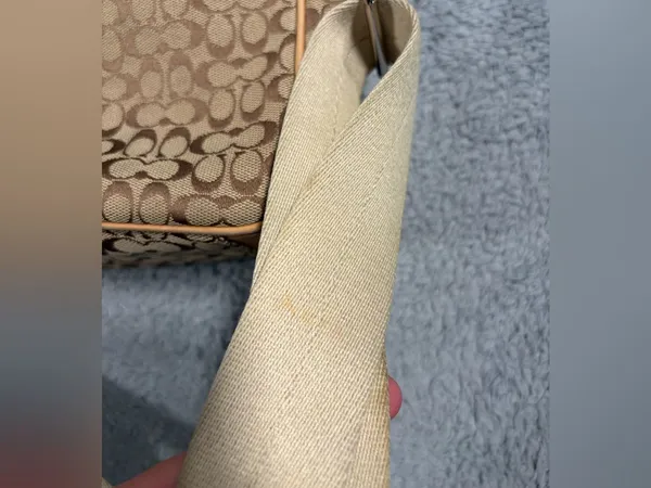 Coach Tan Signature Canvas Crossbody Bag swing pack - Image 10