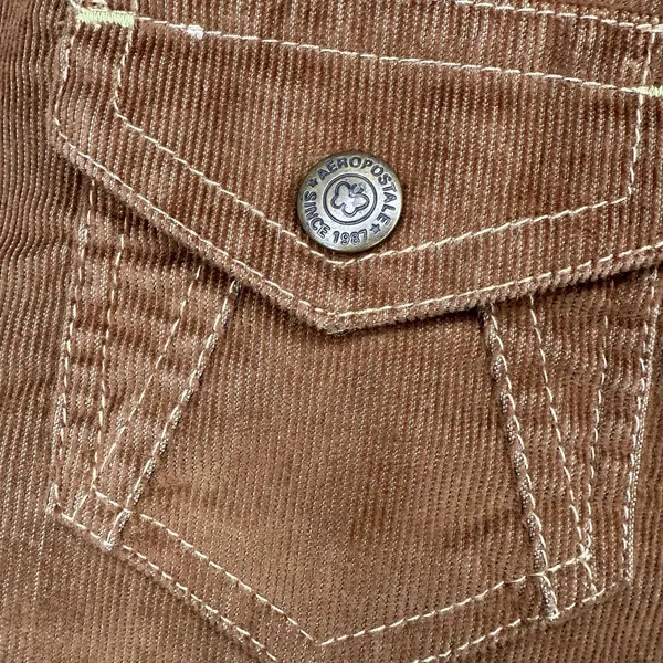 Y2K Aéropostale Corduroy Pants 9/10 Early 2000s Straight Leg Low Rise‎ Capri - Image 8