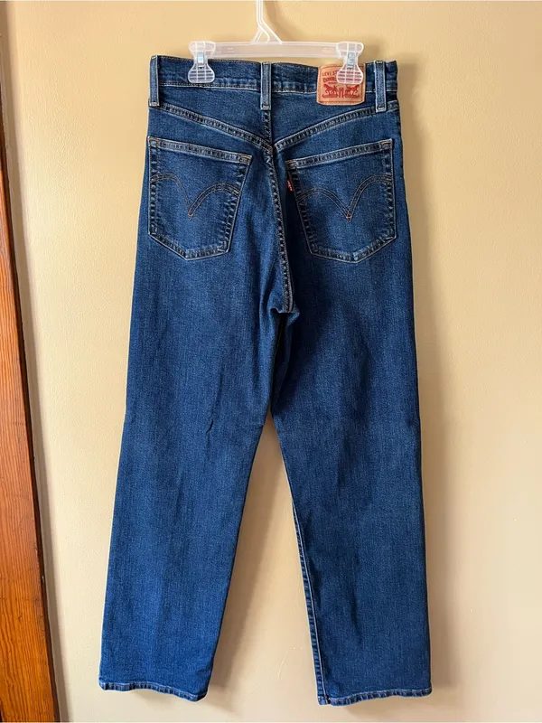 Levi's Ribcage Straight Blue Jeans - Image 7
