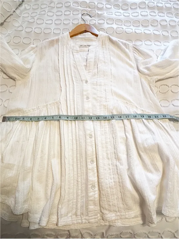 Free People We the Free Willow Button Down Ivory NWT size Small Light Boxy Airy - Image 12