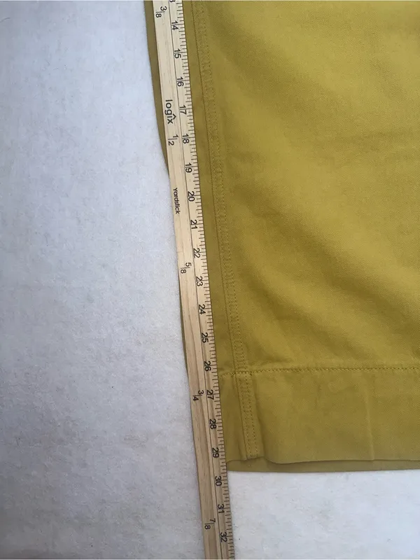 Mustard Yellow Wide Leg Crop Utility Pants Elastic Waist Patch Pockets Size S M - Image 5