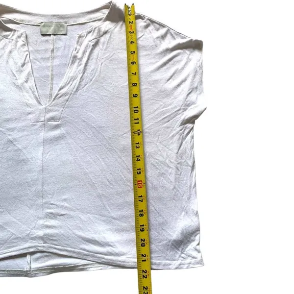 Modern Citizen Top Womens Large White Deep V-Neck Relaxed Minimalist MC21T209 - Image 5