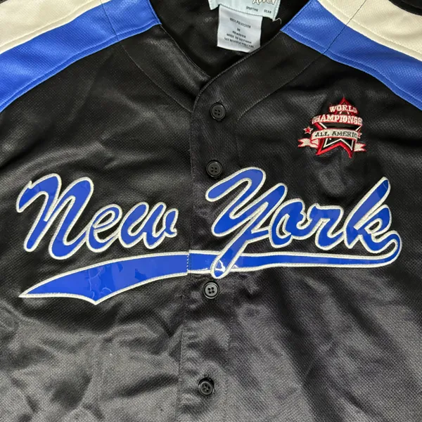Champion Vintage Y2K Underdawg Sports Gear New York World All American USA Baseball Jersey Sz Medium - Image 3