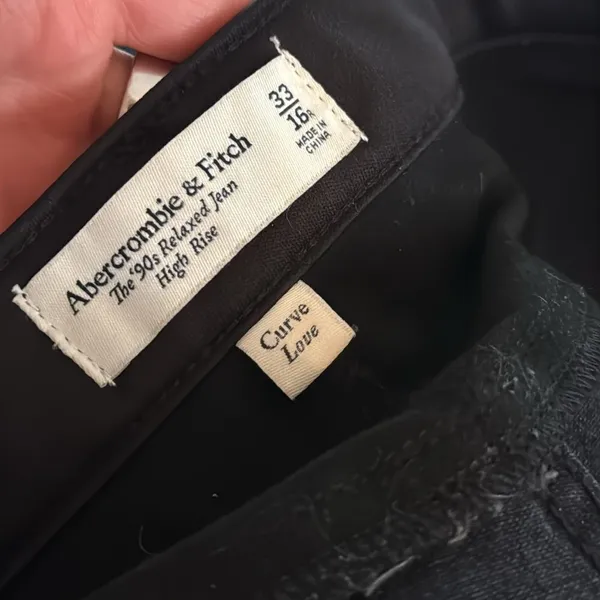 Abercrombie & Fitch Black Faux Leather Waist Jeans: ‘90s Relaxed Jean High Rise - Image 6