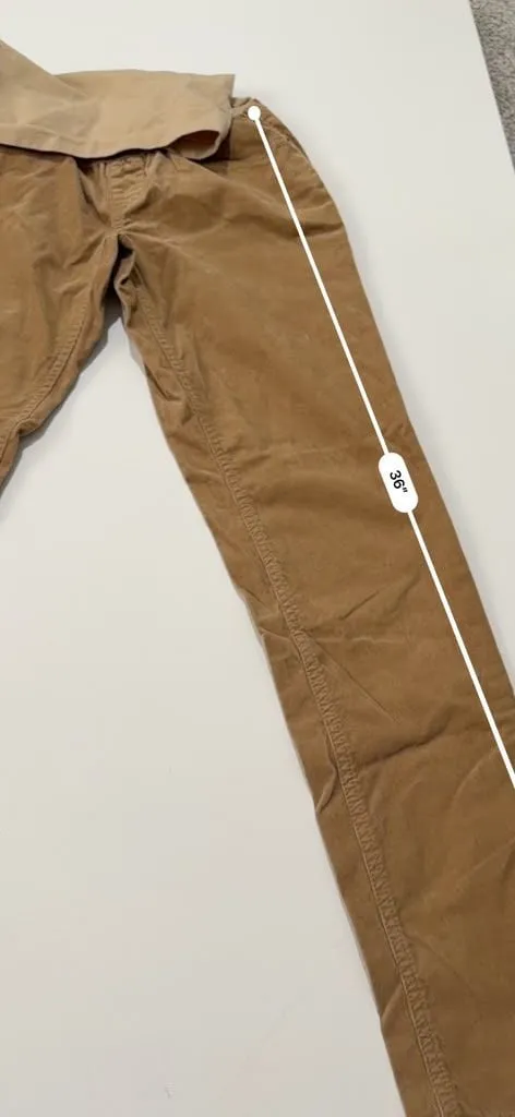 A Pea in the Pod Maternity Tan Brown Corduroy Pants with Secret Fit Belly Panel - Image 8