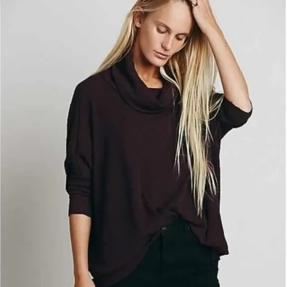 Free People Beach -459 Traveler‎ Pullover Split Back top in Black XS - Image 3
