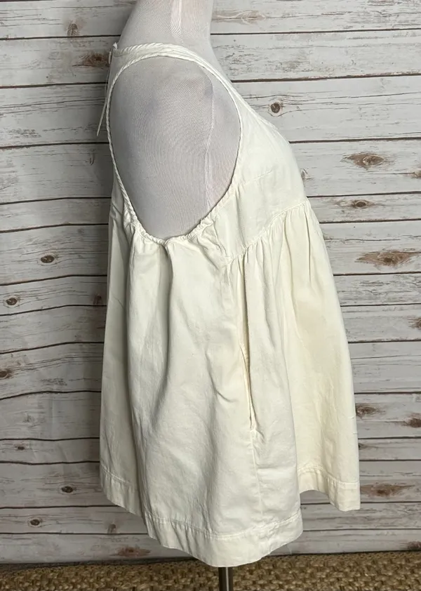 NWT Free People ivory cotton racerback babydoll swing mini dress Size Medium - Image 3