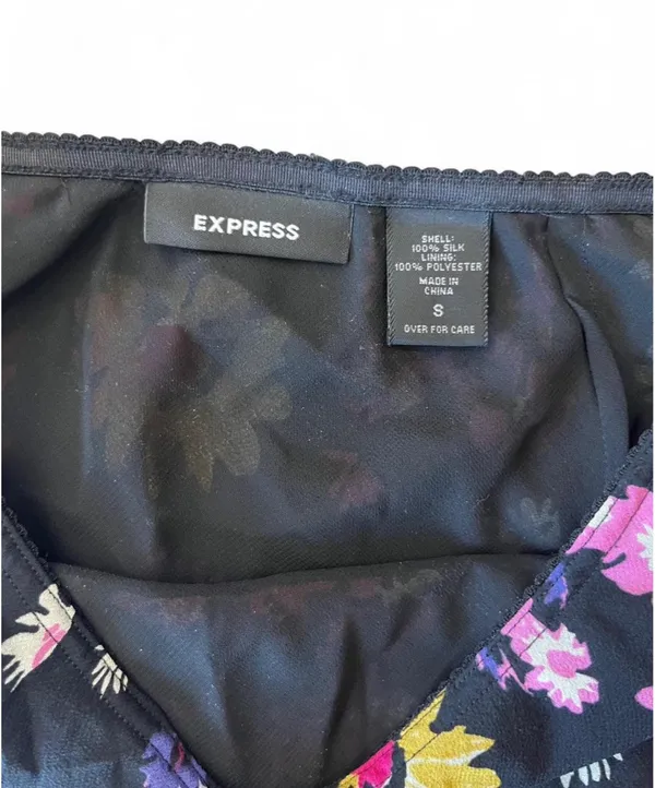 Vintage Express Silk Maxi Floral Skirt with Side Slit - Image 5