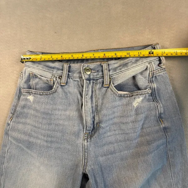 American Eagle Outfitters Mom Jeans Light Wash Distressed Size 2 X-Long - Image 5