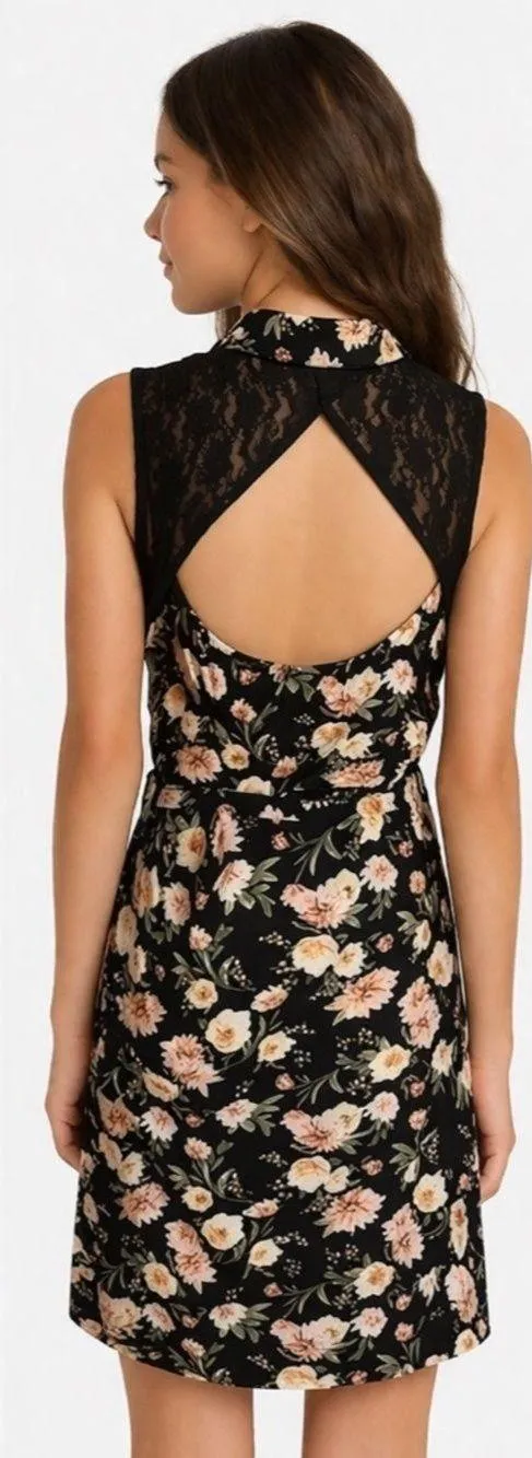 No Boundaries Floral Lace Back Dress XL Junior’s 15-17 EUC - Image 2