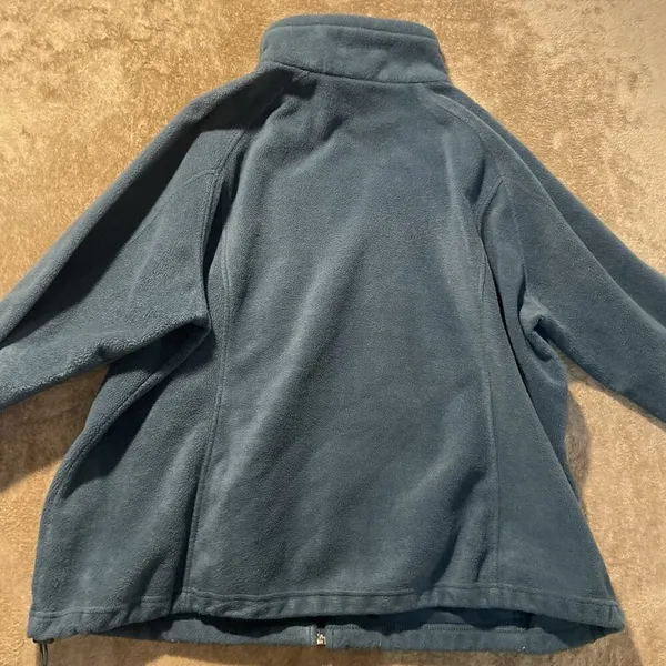 Columbia Jacket Womens 3X Plus Blue Green Sherpa Zip Pockets Coat Adjustable - Image 3