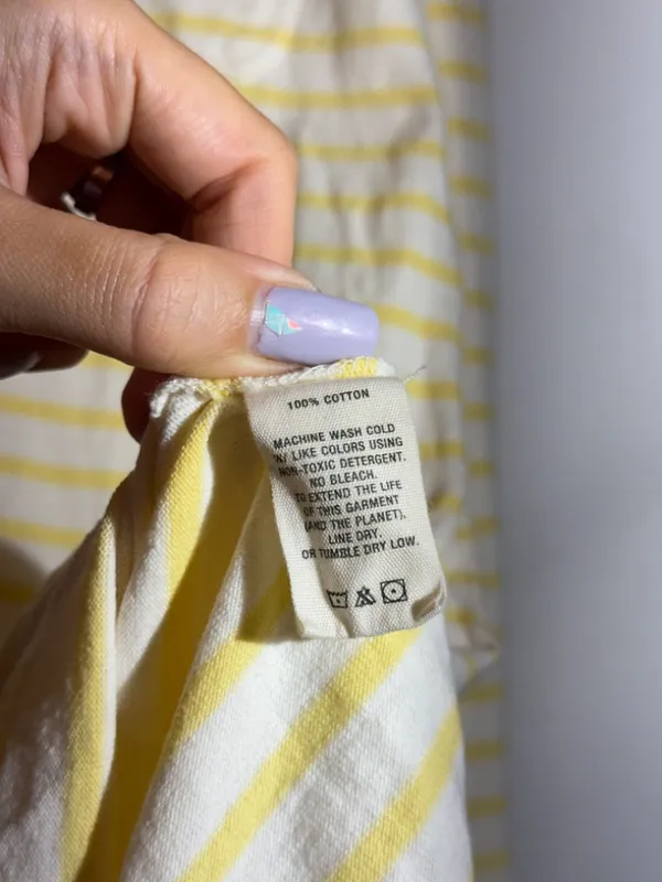 Alex Mill Natural Yellow Stripe Cotton Rugby Polo Mini Dress Size M - Image 5