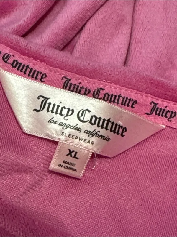 JUICY COUTURE Juicy Velour Short Sleeve Tee XL 20” p2p Pink EUC - Image 3