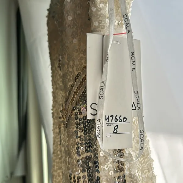 NWT Scala Sequin Mini White Cocktail Dress size 8 - Image 4