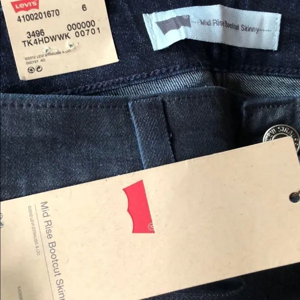 Levi's Mid‎ Rise Bootcut Skinny Waxed Jeans nwt - Image 7