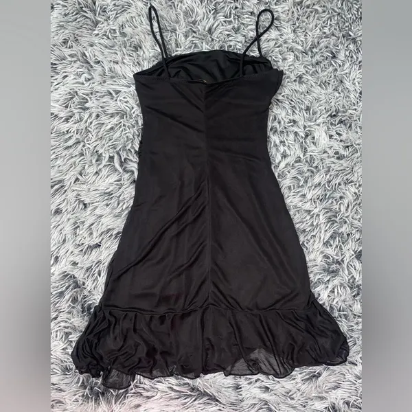 Dollskill Delia’s Black mesh ruffle slip dress - Image 4