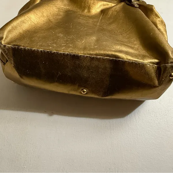 Fendi Gold Leather Selleria Villa Borghese‎ Satchel Shoulder Bag - Image 10