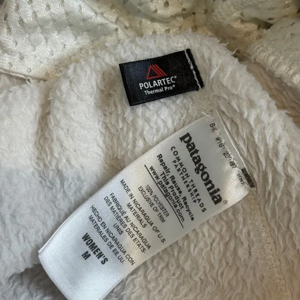 Patagonia Re-Tool Snap-T Pullover Womens Medium Cream White Fleece 25442 - Image 11