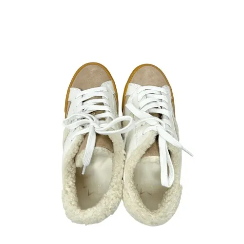Marc Fisher‎ Ltd. Sidewalk Low Top Sneakers White Leather Sherpa Suede Size 6 - Image 6