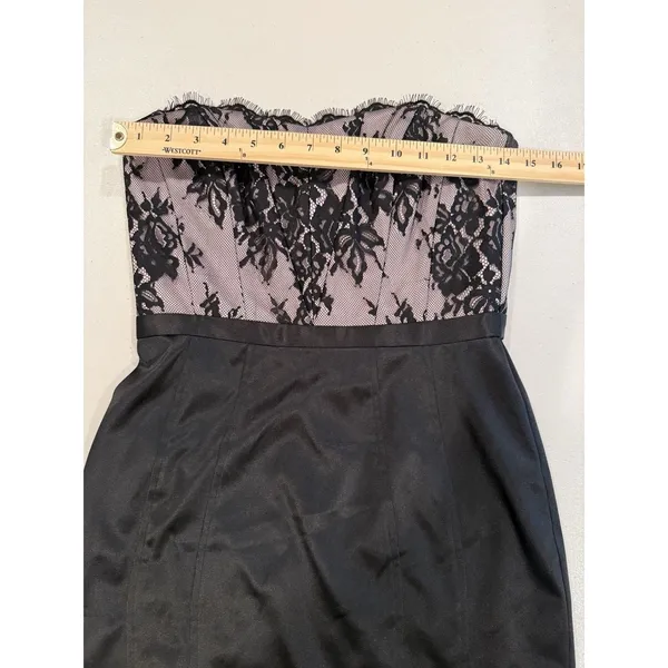 White House Black Market Dress Womens 2 Lace Satin Prom Party Going Out Travel - Image 4