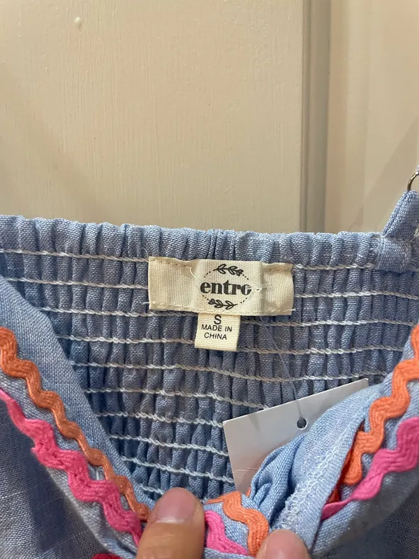 Boutique flared top size M tie front blue Size M - Image 2