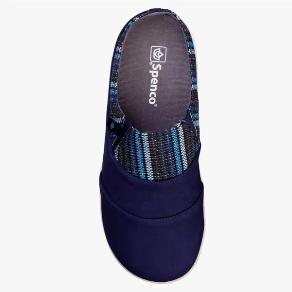 Spenco‎ Orthotic Nubuck Mules Siesta Nuevo Stripe Navy - 9 Wide B22A - Image 5