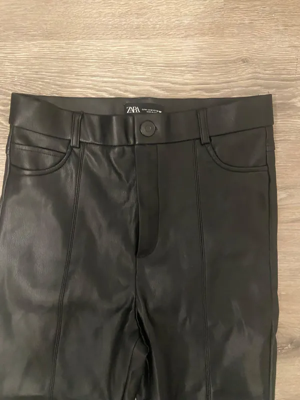 High Waisted Faux Leather Pants - Image 2