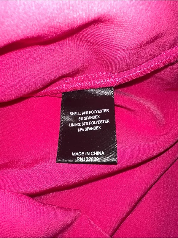 Michael Costello x Revolve Fena Plunge Neck Fuchsia Long Sleeve Mini Dress XXS - Image 7