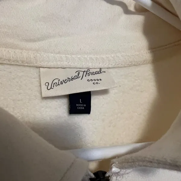 Universal Threads Cream, Mustard, and Mauve Colorblock Hoodie - Image 2