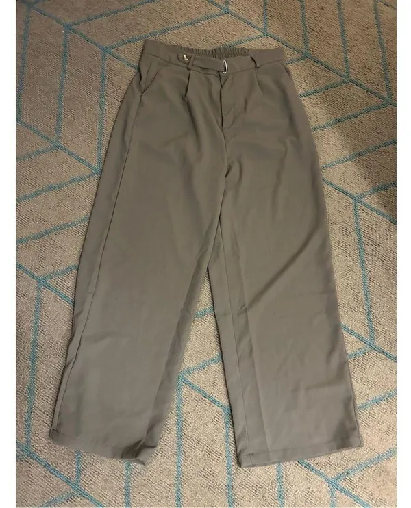 NEW Brown Wide Leg Pants Career Straight Trousers Large - Image 4