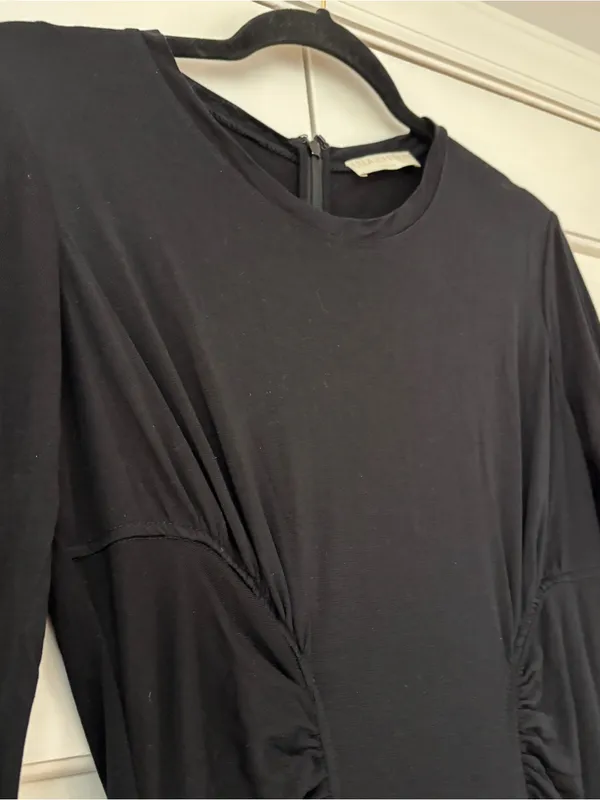 Ulla Johnson Ceryse Dress Noir Black Long Sleeve Ruched Waist‎ Maxi Size Large - Image 6