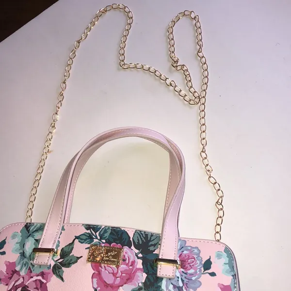 Luv Betsy by Betsy Johnson Pink Floral Purse with Pastel Rose Print - Image 7